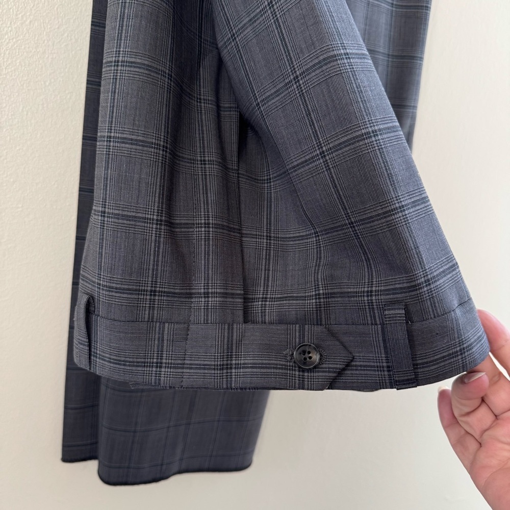 NWT Hart Schaffner Marx Gray Blue Plaid New York Fit 2pc Suit Jacket Pants - Picture 14 of 16